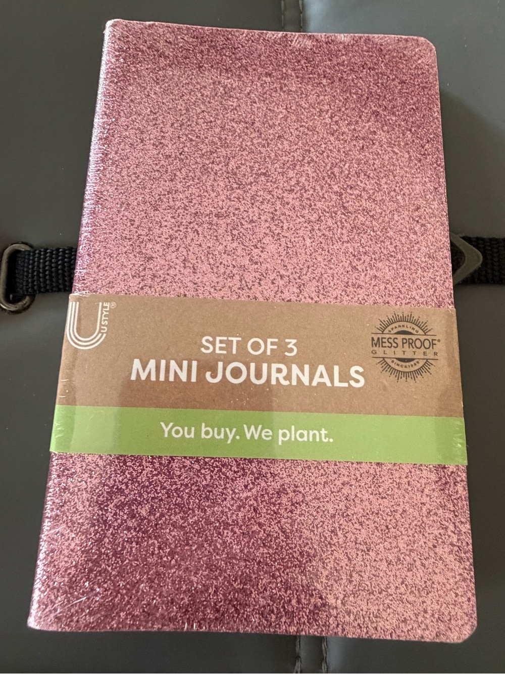 Set of 3 Mini Journals - Pink Glitter